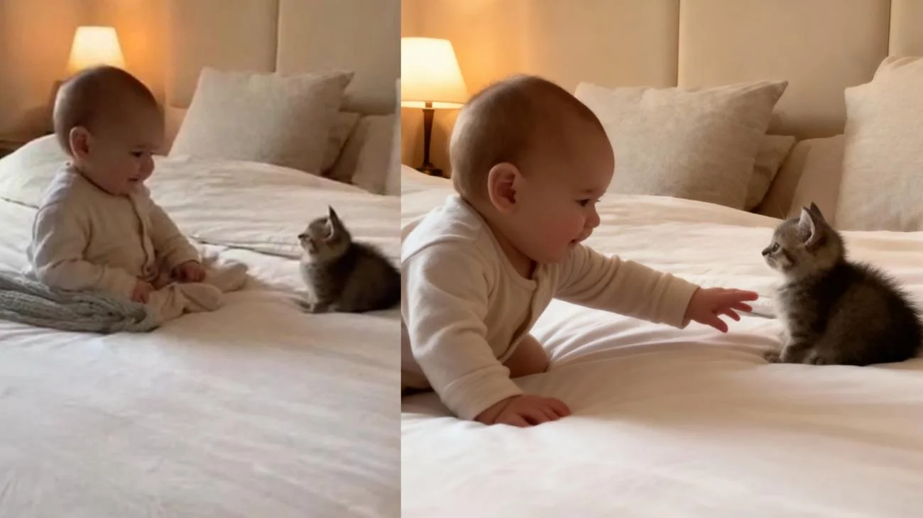 kedi ile bebeğin hoş dostluğu #cat #baby #shorts #keşfet"