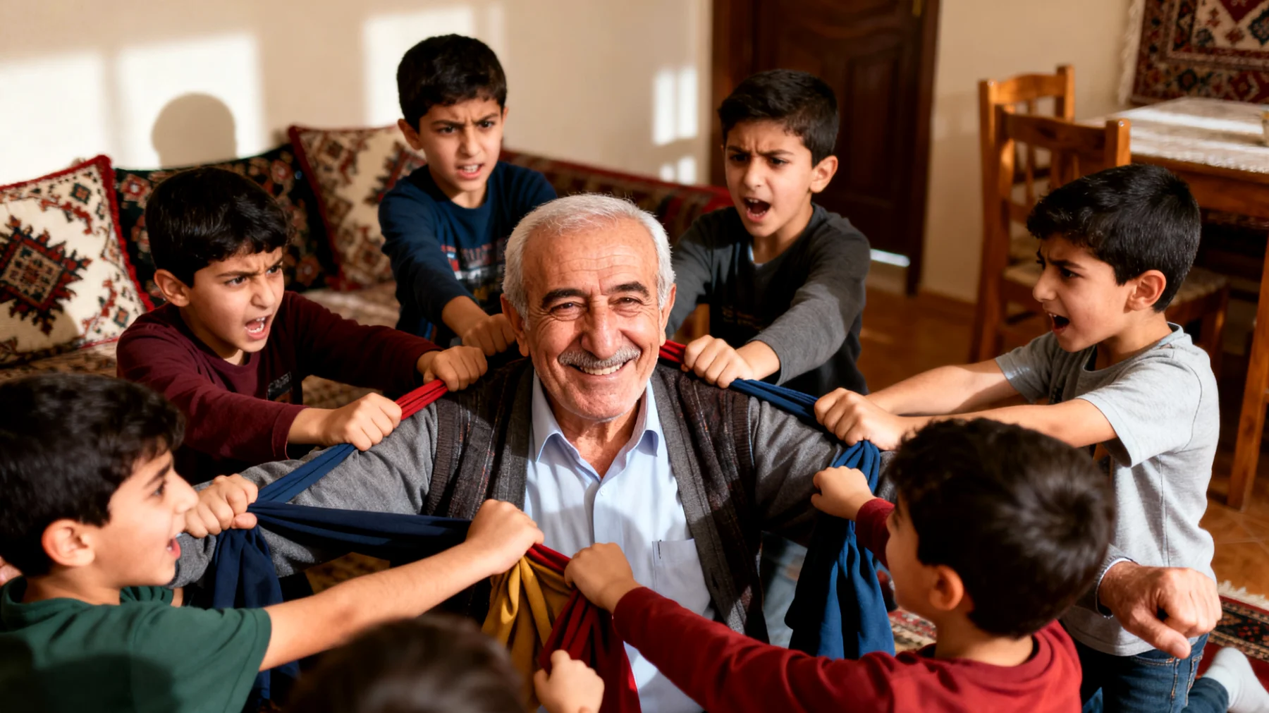 Büyükbaba, torunlarına hayır diyemediği için onların aşırı taleplerine sık sık boyun eğiyor ve bu durum çocukların sınır tanımaz davranışlar geliştirmesine neden oluyor"